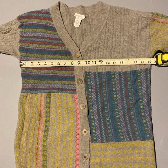 Sundance Cardigan Sweater Coat Patchwork Lambswool Blend Duster Buttons Medium - Picture 16 of 16